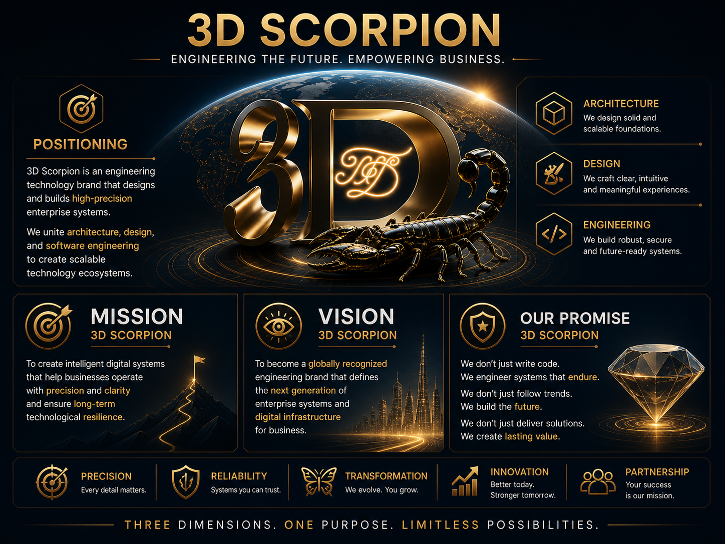 Миссия, Видение, Позиционирование 3D Scorpion